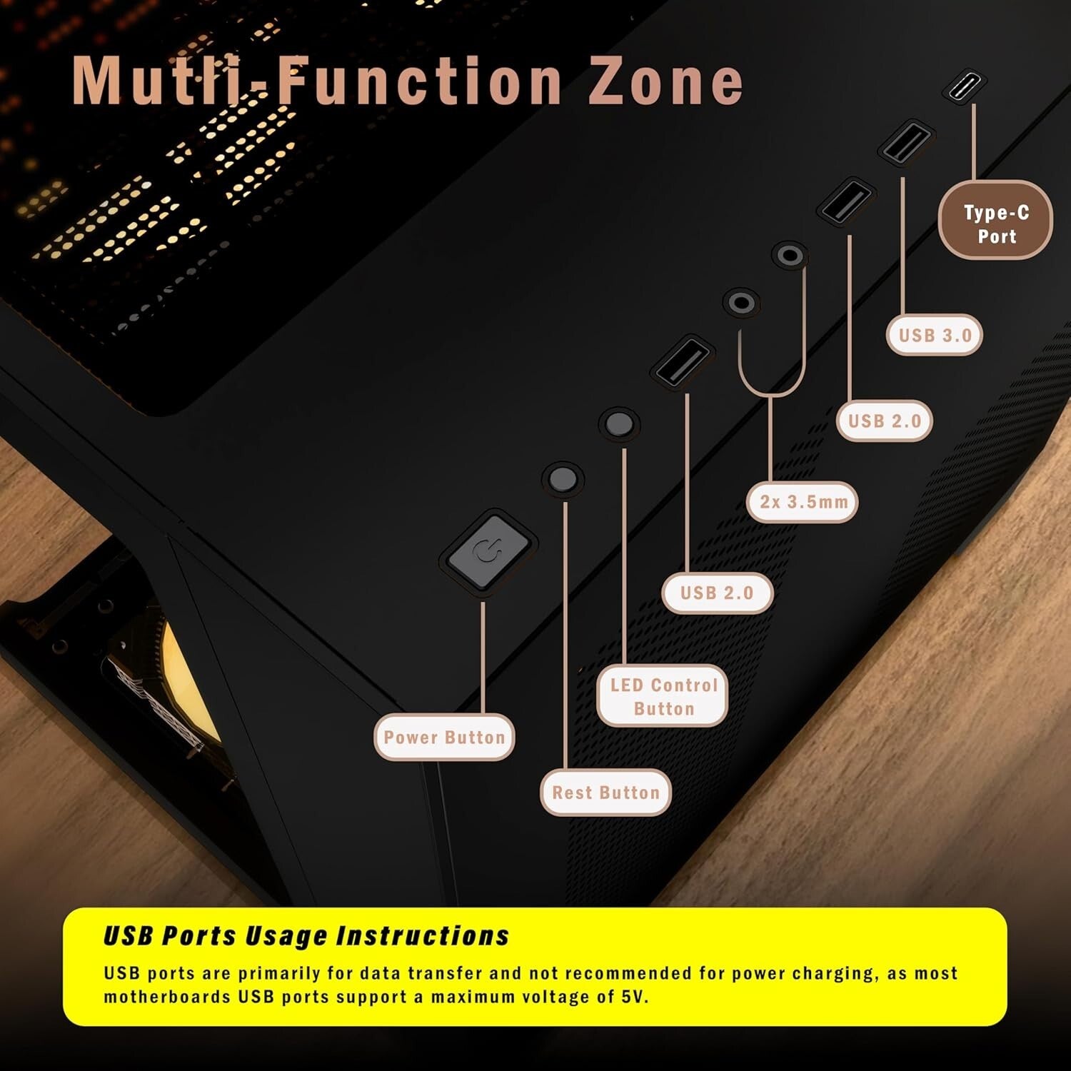 Efficient Mid-Tower Gaming Case: 9 ARGB Fans, Dual Glass, 360mm Radiator Support
