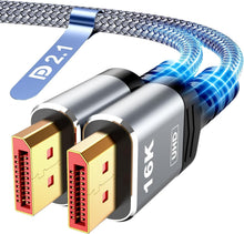 Load image into Gallery viewer, Stable Braided DisplayPort 2.1 Cable - 16K@60Hz, 80Gbps for Ultimate Gaming