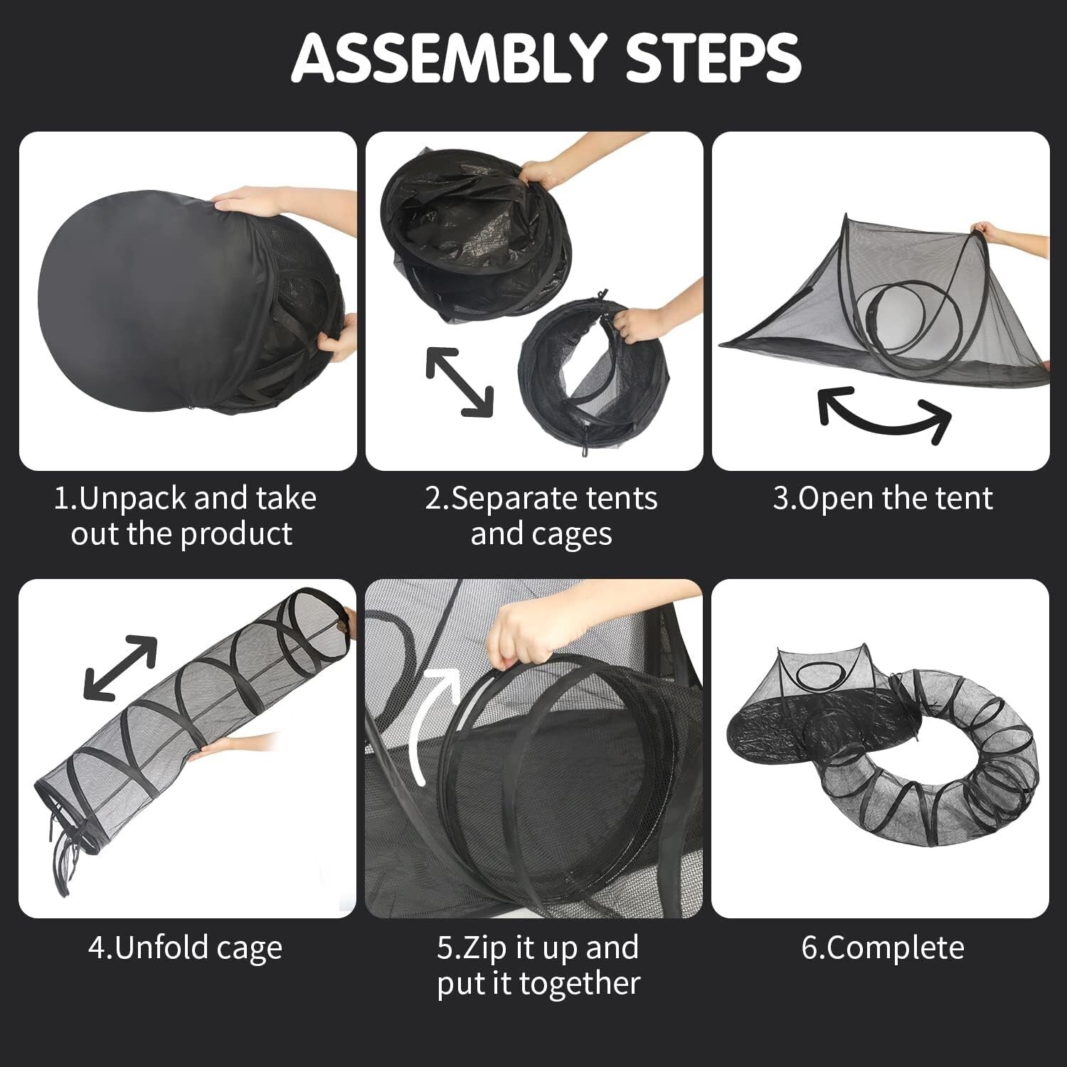 Lightweight Catio for Cats with Tunnel - Safe Outdoor Enclosure & Carry Bag