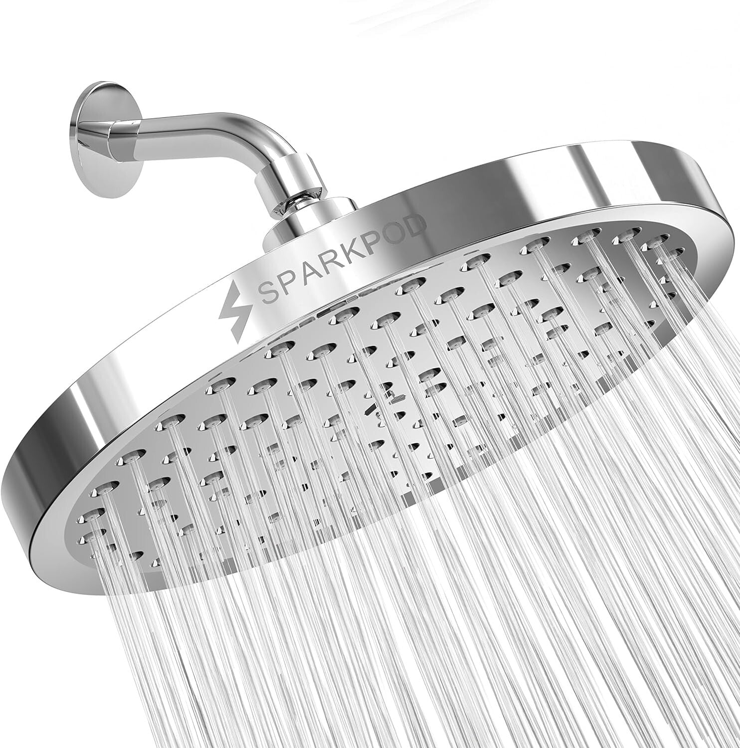 Elegant Polished Chrome Shower Head - High Pressure Rain Experience, Easy Clean