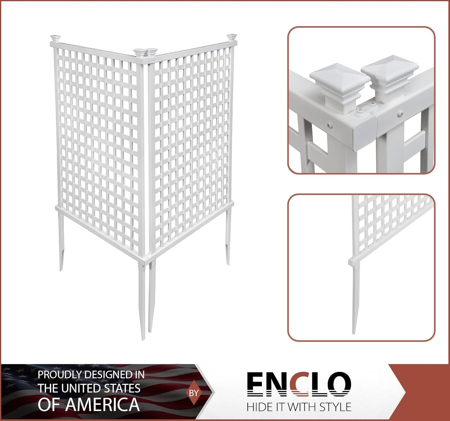 Charming 2-Pack Highland Lattice Privacy Screens 57.5" H x 36" W for Gardens