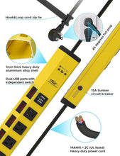 Load image into Gallery viewer, Versatile 6-Outlet Power Strip with USB &amp; Individual Controls for Home or Garage