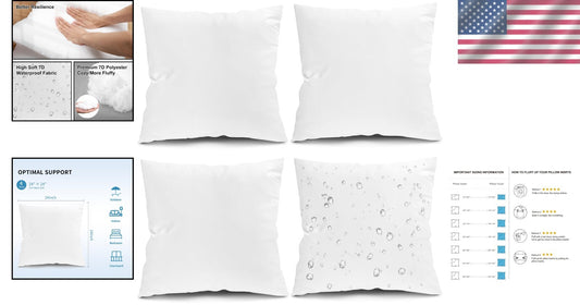 Decorative 24x24 Outdoor Pillow Inserts - 4 Pack Microfiber for Style & Comfort