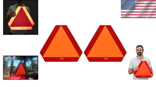 ASAE Compliant 14" x 16" Reflective Signs for Slow Moving Vehicles - Set of 2