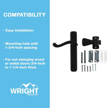 Load image into Gallery viewer, Classic Black Lever Mount Latch for Screen &amp; Storm Doors – Easy to Install