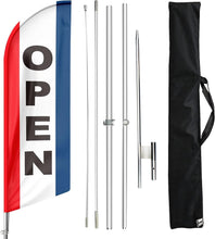 Load image into Gallery viewer, Open Swooper Feather Flag Advertising Kit with Ground Stake - 11FT Visibility