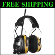 Load image into Gallery viewer, AM/FM Radio Earmuffs with 25dB Noise Reduction and Digital Display for Comfort