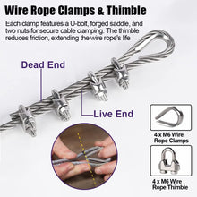Load image into Gallery viewer, Complete 1/4” Wire Rope Kit | 100ft Stainless Steel Cable with Hardware Included