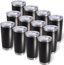 Load image into Gallery viewer, Versatile 12-Pack Travel Tumblers - Stylish and Safe for Hot &amp; Cold Beverages