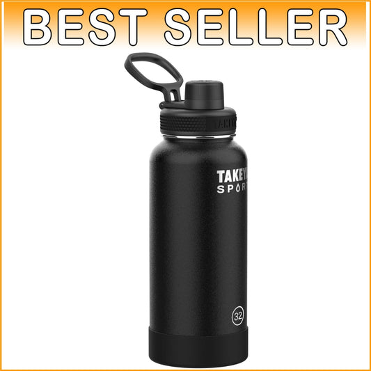 32oz Takeya Grand Slam Black Triple Wall Insulated Gym Bottle - Dishwasher Safe