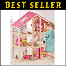 Load image into Gallery viewer, Sturdy 6-Room Dollhouse with 30 Modern Accessories - Creative Gift for Girls