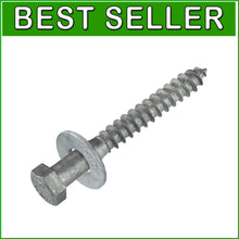 Load image into Gallery viewer, Heavy-Duty 3/8 x 3-1/2 Lag Screw Kit with Washers - 50 Pack, Galvanized Finish
