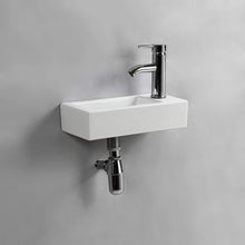 Load image into Gallery viewer, Small Wall-Mounted Ceramic Sink with Polished Finish - Elegant &amp; Space-Saving