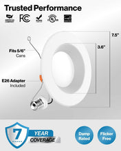 Load image into Gallery viewer, 12-Pack Waterproof 6-Inch Dimmable LED Downlights - UL Certified, Classic Look