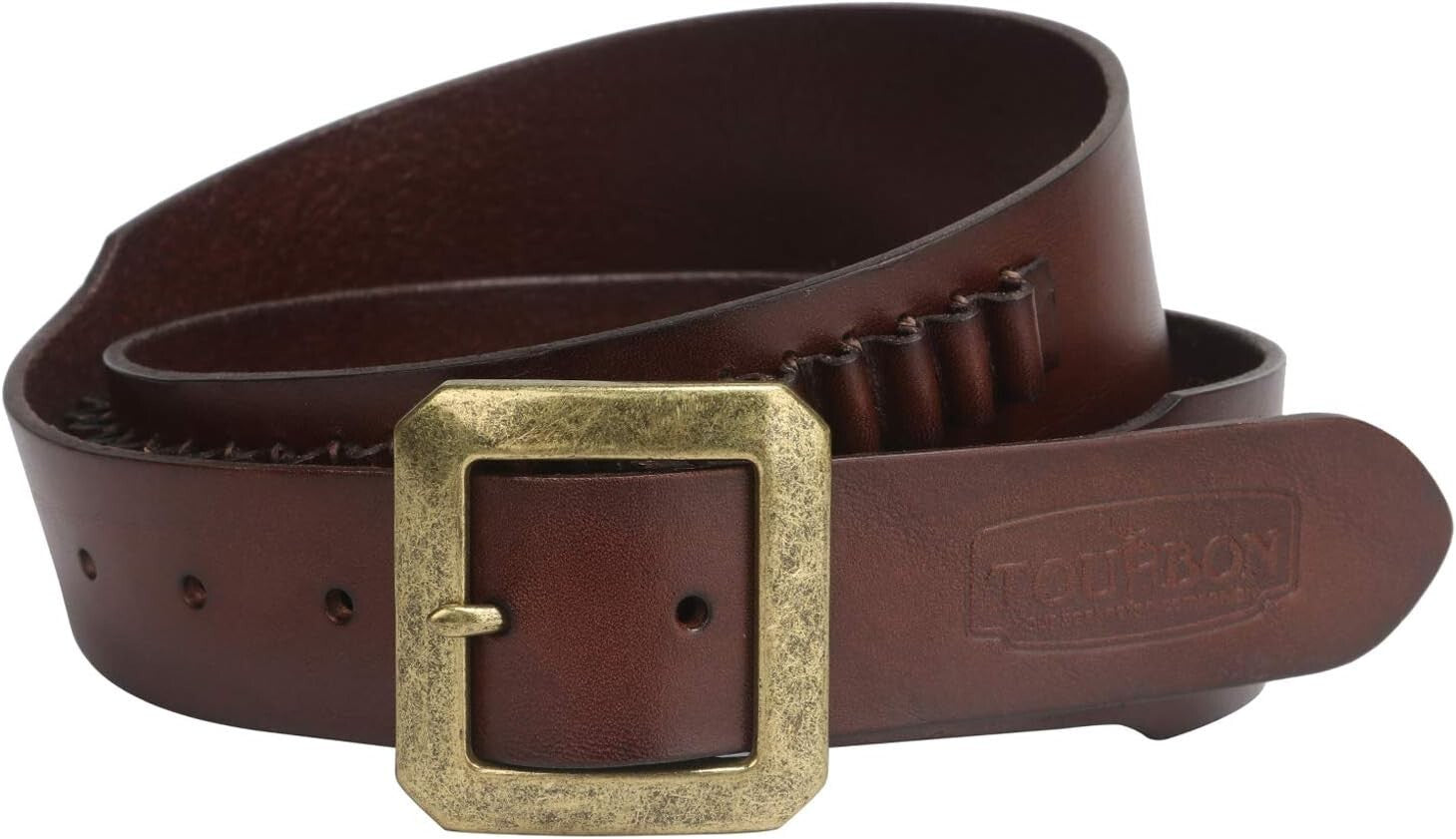 Adjustable 100% Leather Bandolier Belt for .22 Ammo - Unisex, 47-inch Size