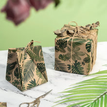 Load image into Gallery viewer, Stylish 30" x 100' Kraft Wrapping Paper Roll with Green Leaves - All Occasion