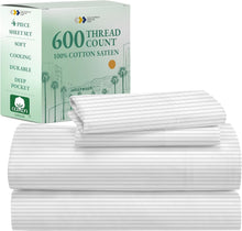 Load image into Gallery viewer, Breathable 600 Thread Count California King Sheet Set - Fade Resistant Sateen