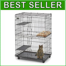 Load image into Gallery viewer, Durable Cat Playpen with Folding Design &amp; Removable Tray - Ideal for All Sizes