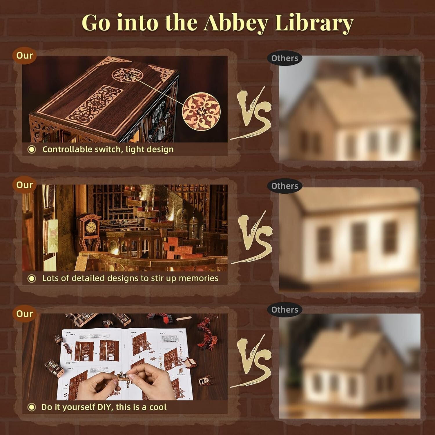 Enchanting Abbey Library Book Nook Mini Kit - Ideal for Creative Gift Lovers