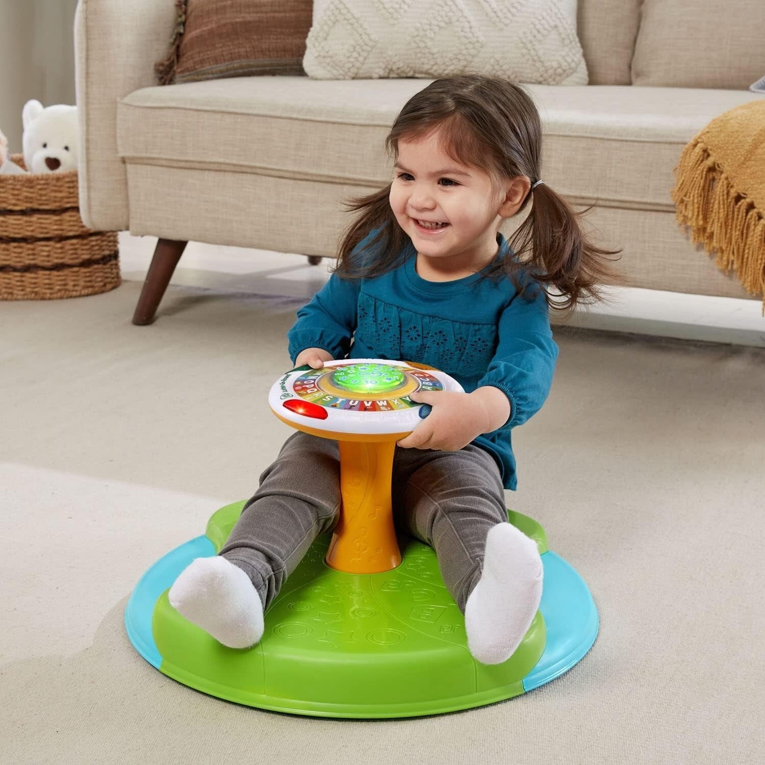 Battery-Powered Spinning Wheel: Letters and Animal Sounds for Kids Ages 1.5+