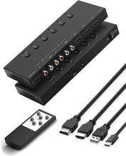Load image into Gallery viewer, HDMI/AV Switcher with Remote Control - Plug &amp; Play for Gamers &amp; Movies