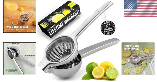 Extra Large Stainless Steel Lemon Squeezer - Effortless Juicing for Your Kitchen