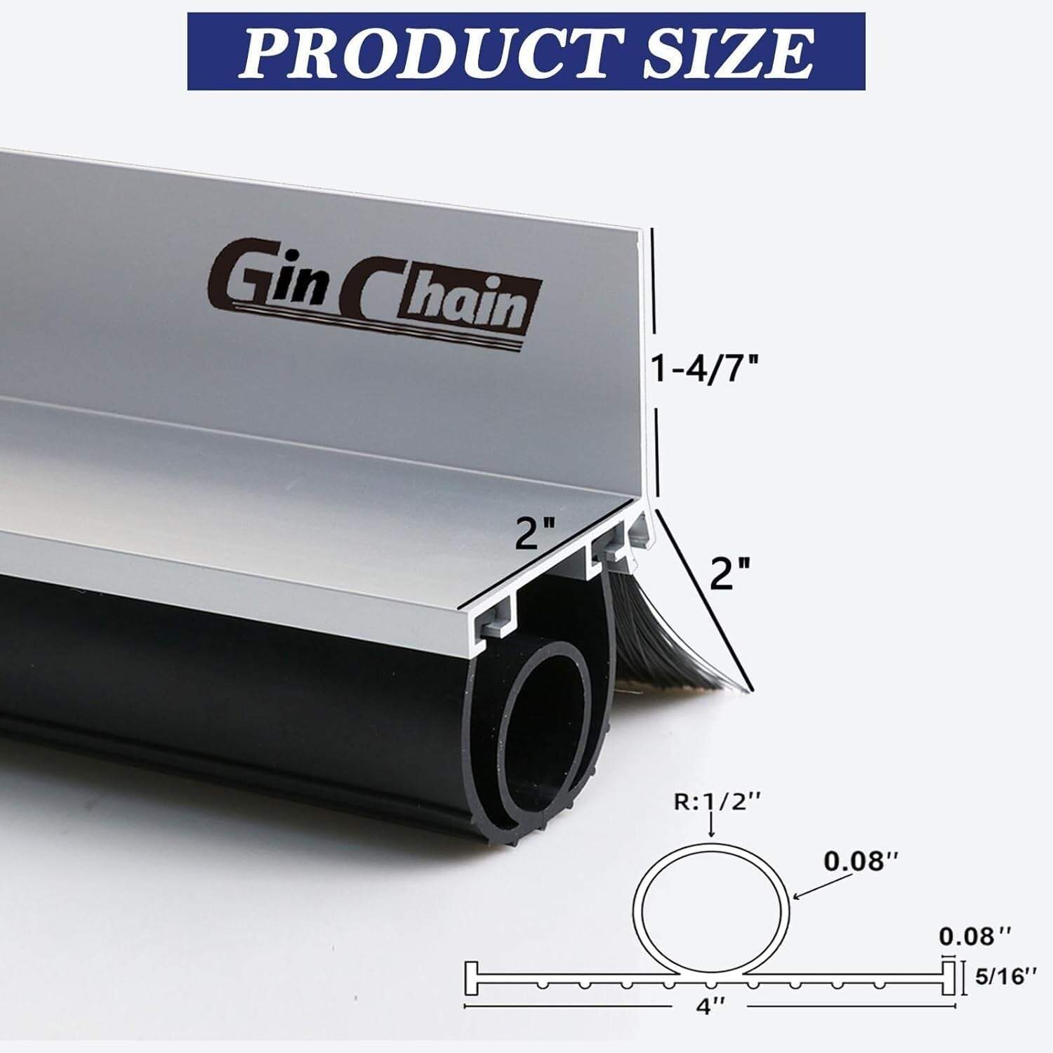 Universal 10ft Garage Door Weather Stripping Kit with EPDM Rubber & Brush Seal