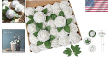 Load image into Gallery viewer, Versatile 100pcs White Foam Roses - Perfect for Weddings, Showers &amp; More