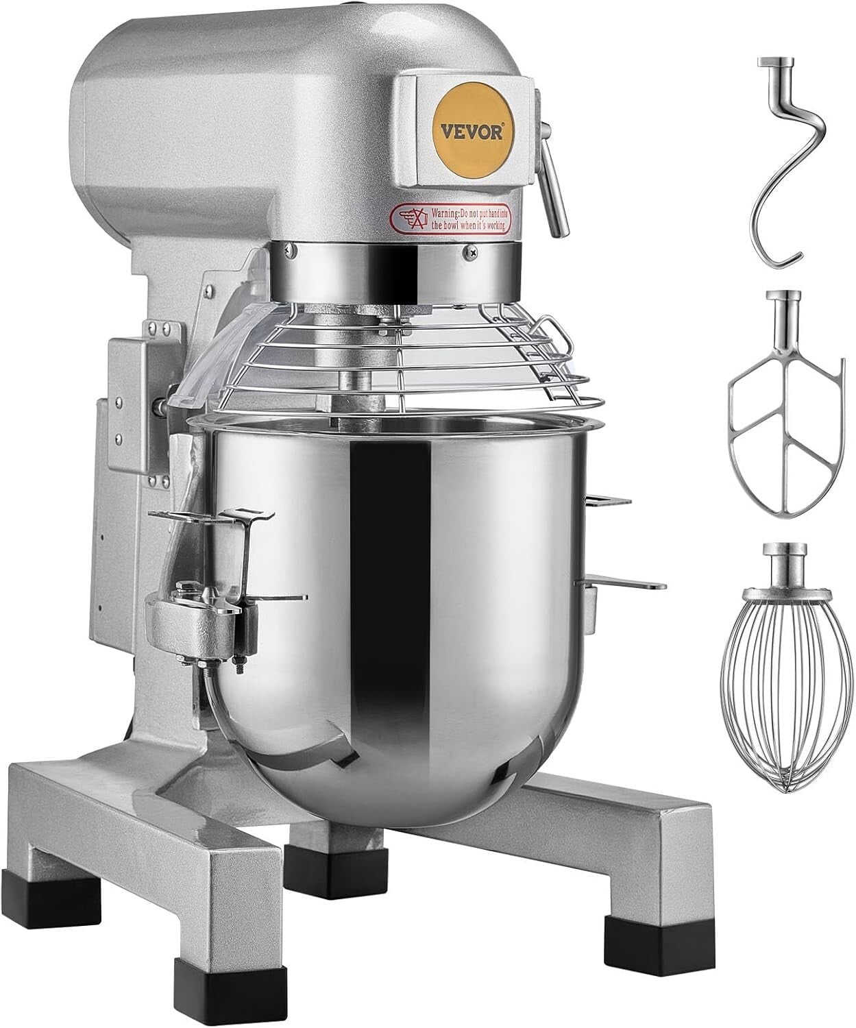 Professional 10Qt Mixer with 3 Adjustable Speeds - Ideal for Commercial Kitchens