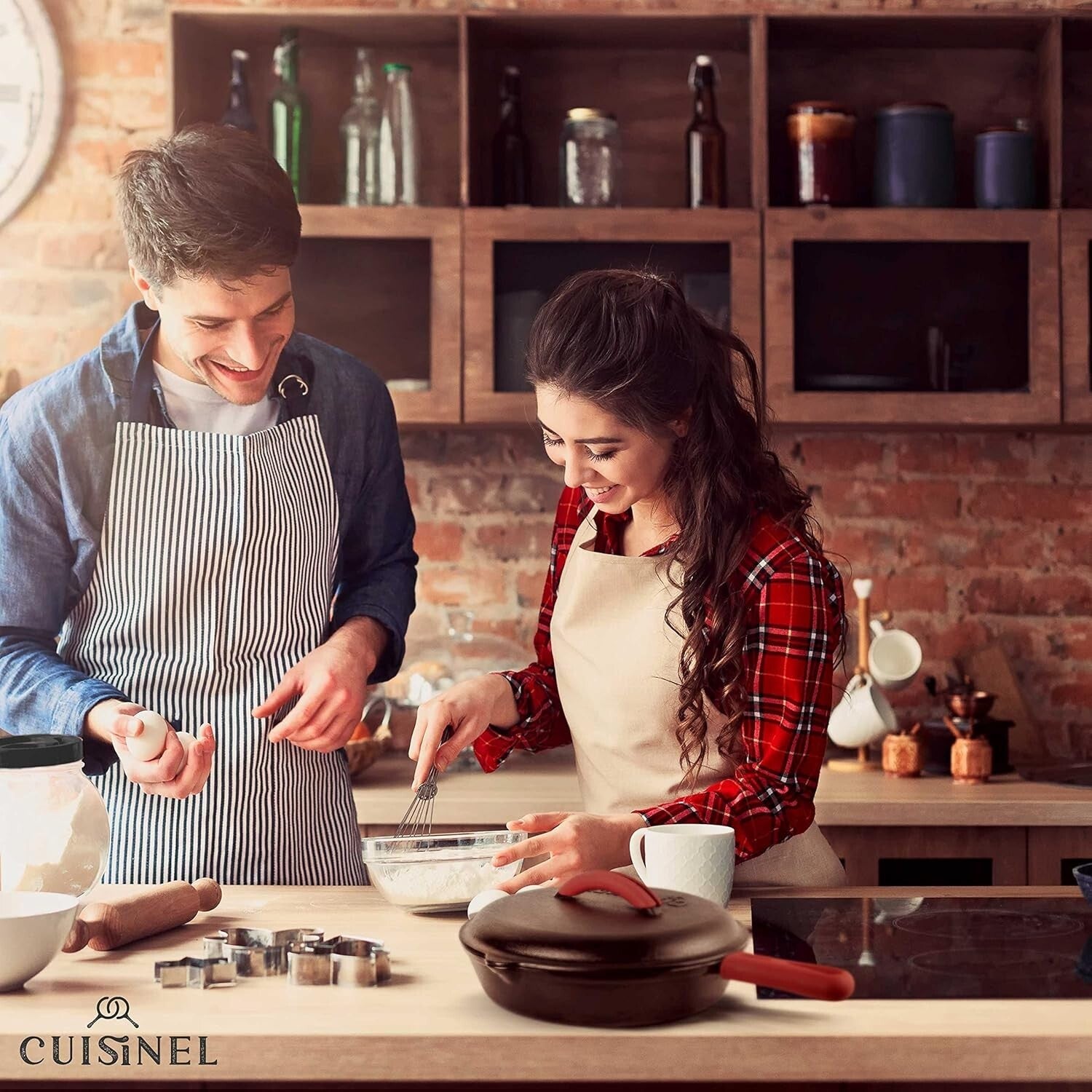 12-Inch Pre-Seasoned Cast Iron Skillet with Lid - Versatile Cooking Companion