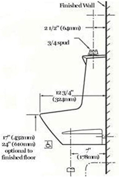 Ultra-Low Consumption White Bathroom Urinal for Commercial Applications