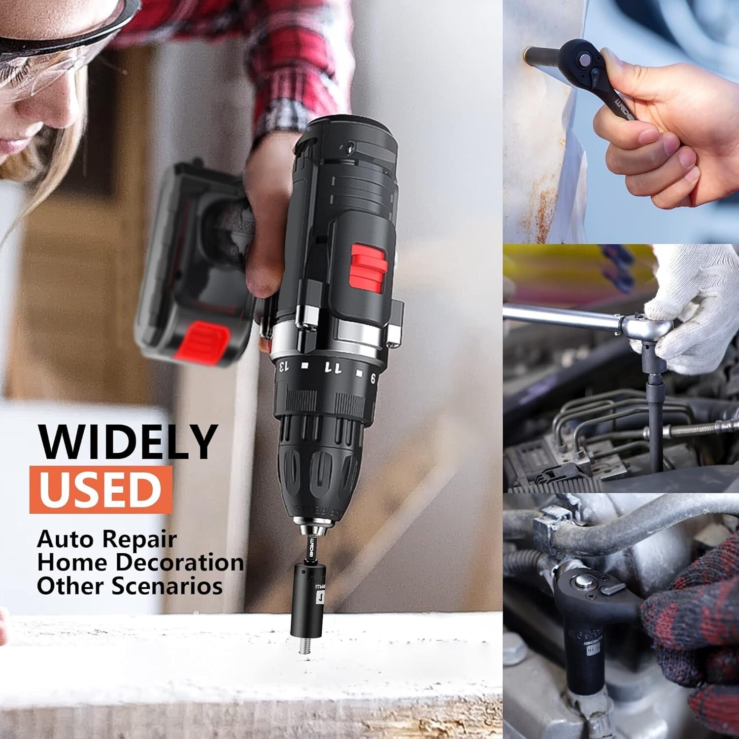 Durable 1/4” Drive Socket Set - 72-Tooth Ratchet, SAE & Metric Sockets Included