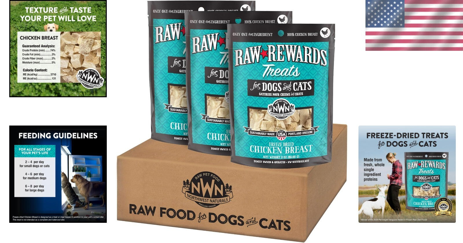 Raw Chicken Breast Treats - Human-Grade Freeze-Dried, Perfect for Dogs and Cats
