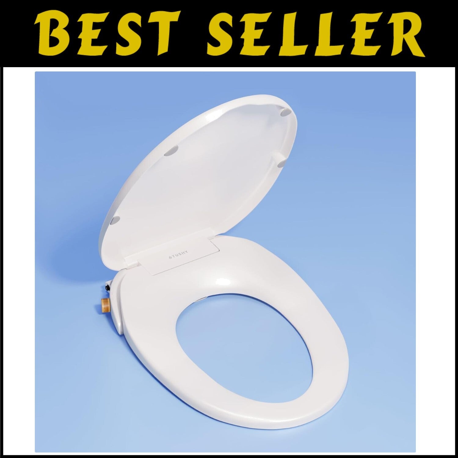 Elegant Non-Electric Bidet Seat with Self-Cleaning Nozzles – White/Bamboo