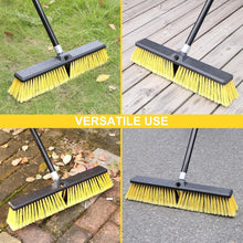 Load image into Gallery viewer, Heavy-Duty 18-Inch Push Broom with 63-Inch Ergonomic Handle for Outdoor Cleaning