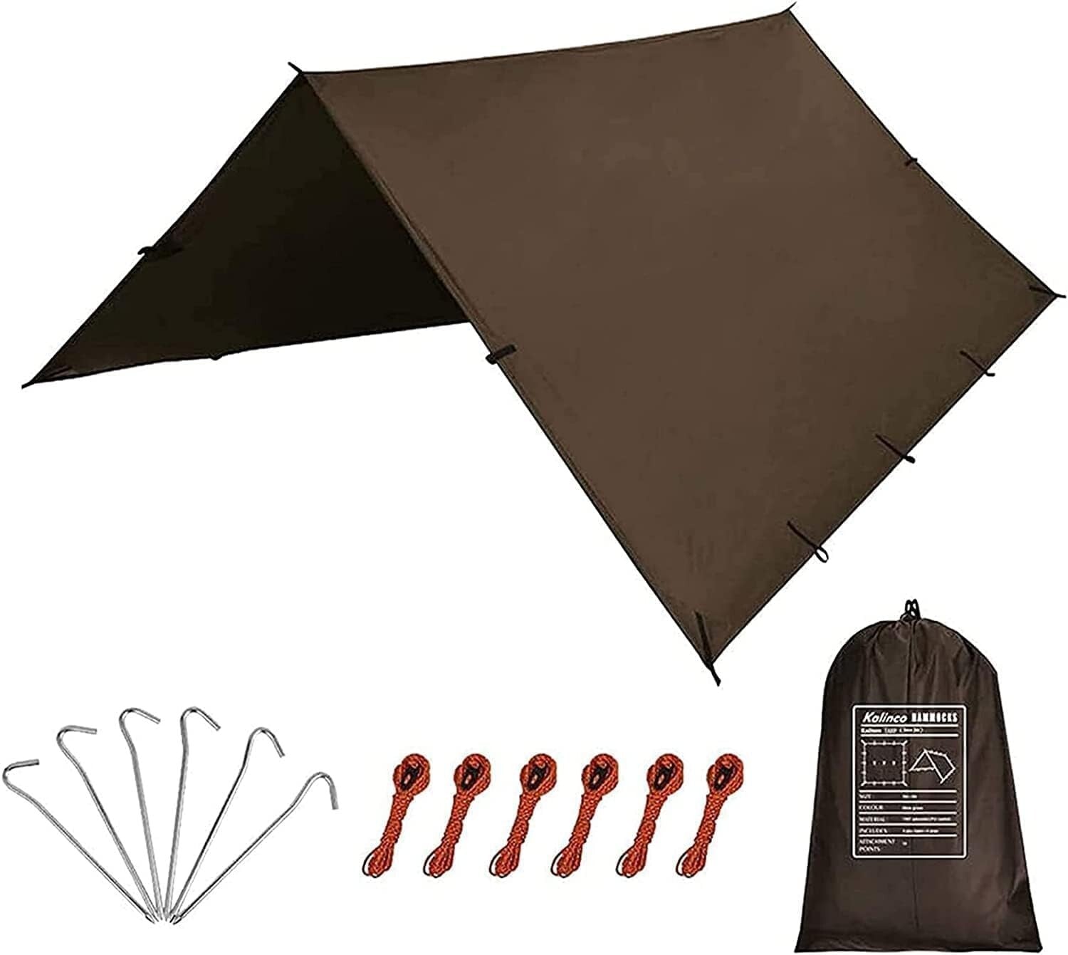 10x16.5ft Multi-Use Waterproof Tarp for Camping & Picnics - Easy Setup Included