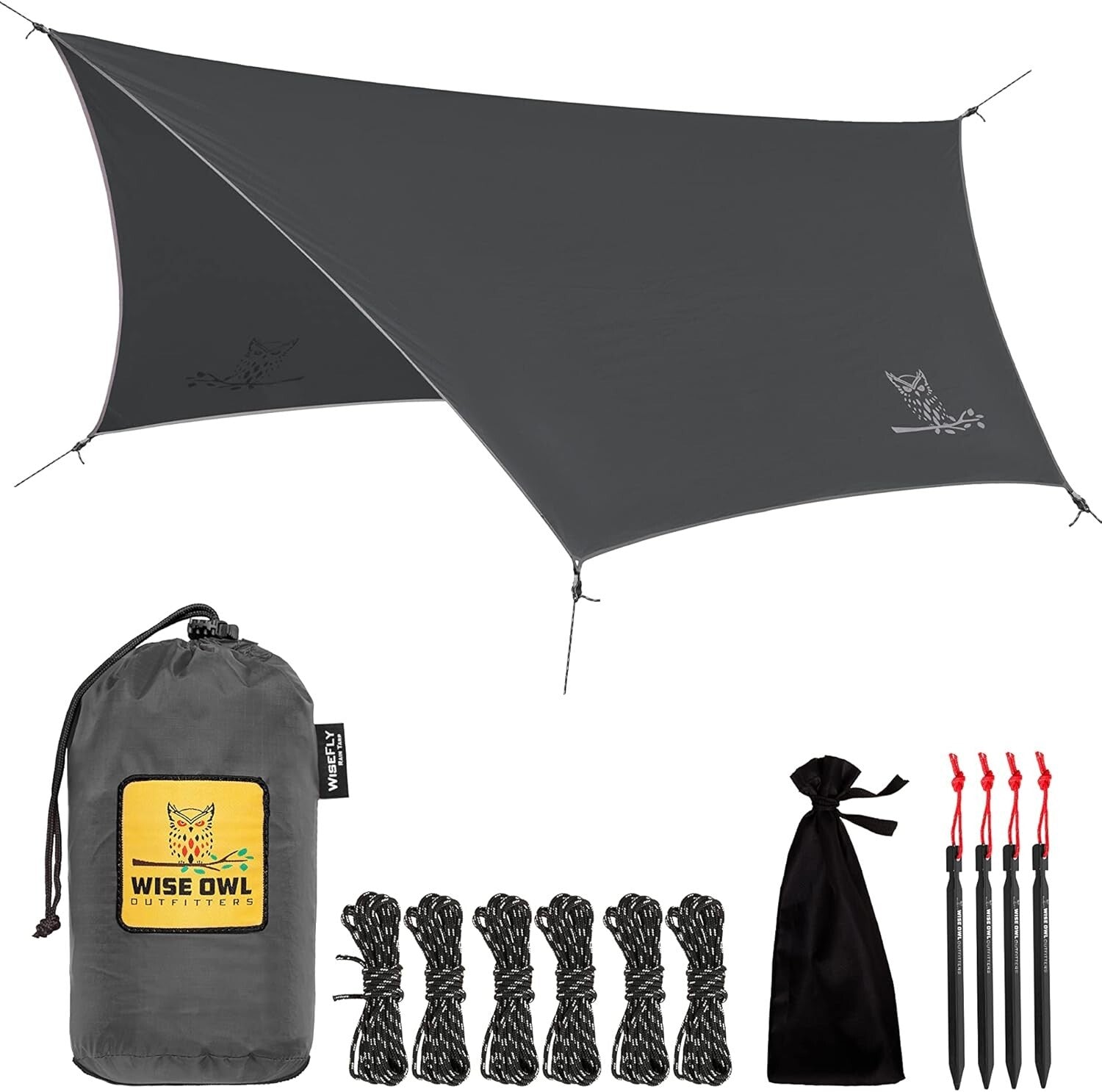11x9 ft Waterproof Camping Tarp with Guy Lines & Carry Bag - Adventure Ready