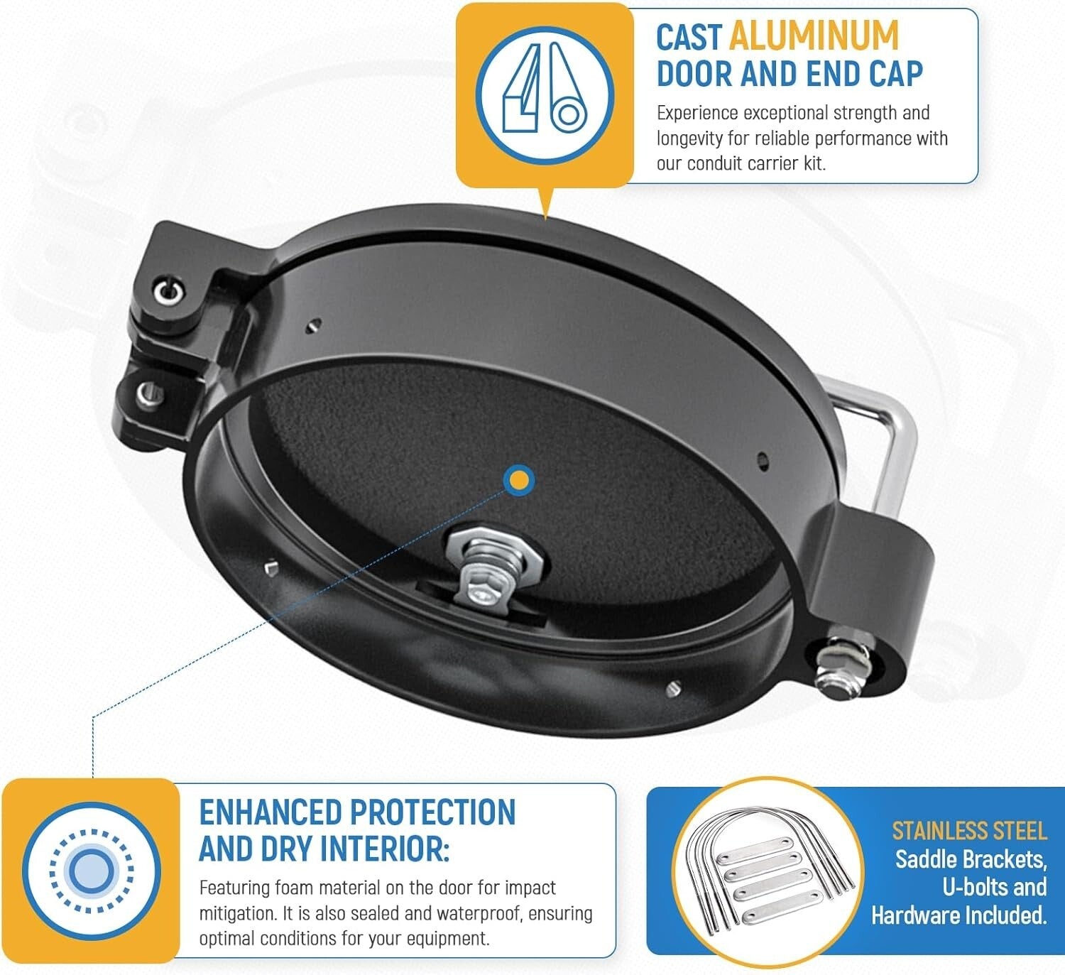 Universal Black Conduit Carrier Kit for Vans, SUVs, and Trucks - Drilling-Free