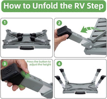 Load image into Gallery viewer, Heavy-Duty Adjustable Step Stool - Portable Folding Platform for RVs &amp; Trucks