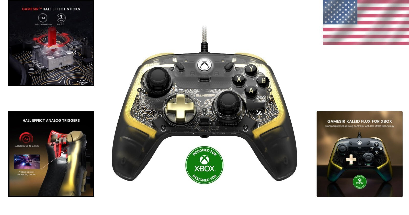 Cutting-Edge Xbox Kaleid Flux Controller with RGB Lighting & Custom Back Buttons