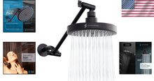 Load image into Gallery viewer, Luxury 6" Round Rain Shower Head with 11" Adjustable Arm in Oil-Rubbed Bronze