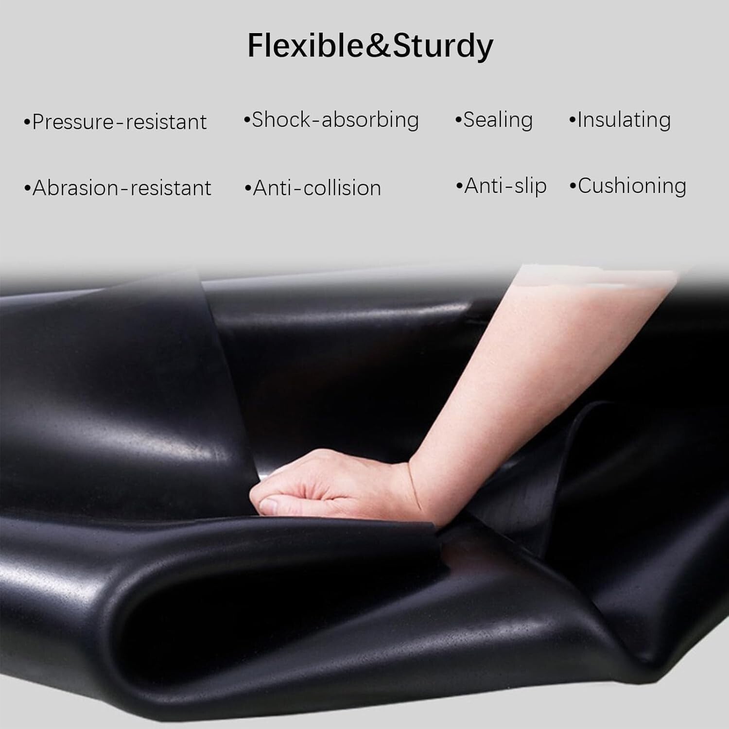 Flexible Solid Rubber Sheet 1/8" Thick - Ideal for Insulation & DIY Projects