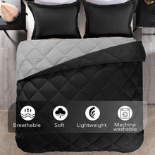 Load image into Gallery viewer, Luxurious Black and Grey California King Comforter Set - Soft Microfiber Bedding