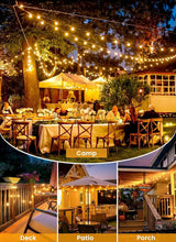Load image into Gallery viewer, 75FT Waterproof Solar String Lights with 35 Dimmable LED Bulbs &amp; Remote Control