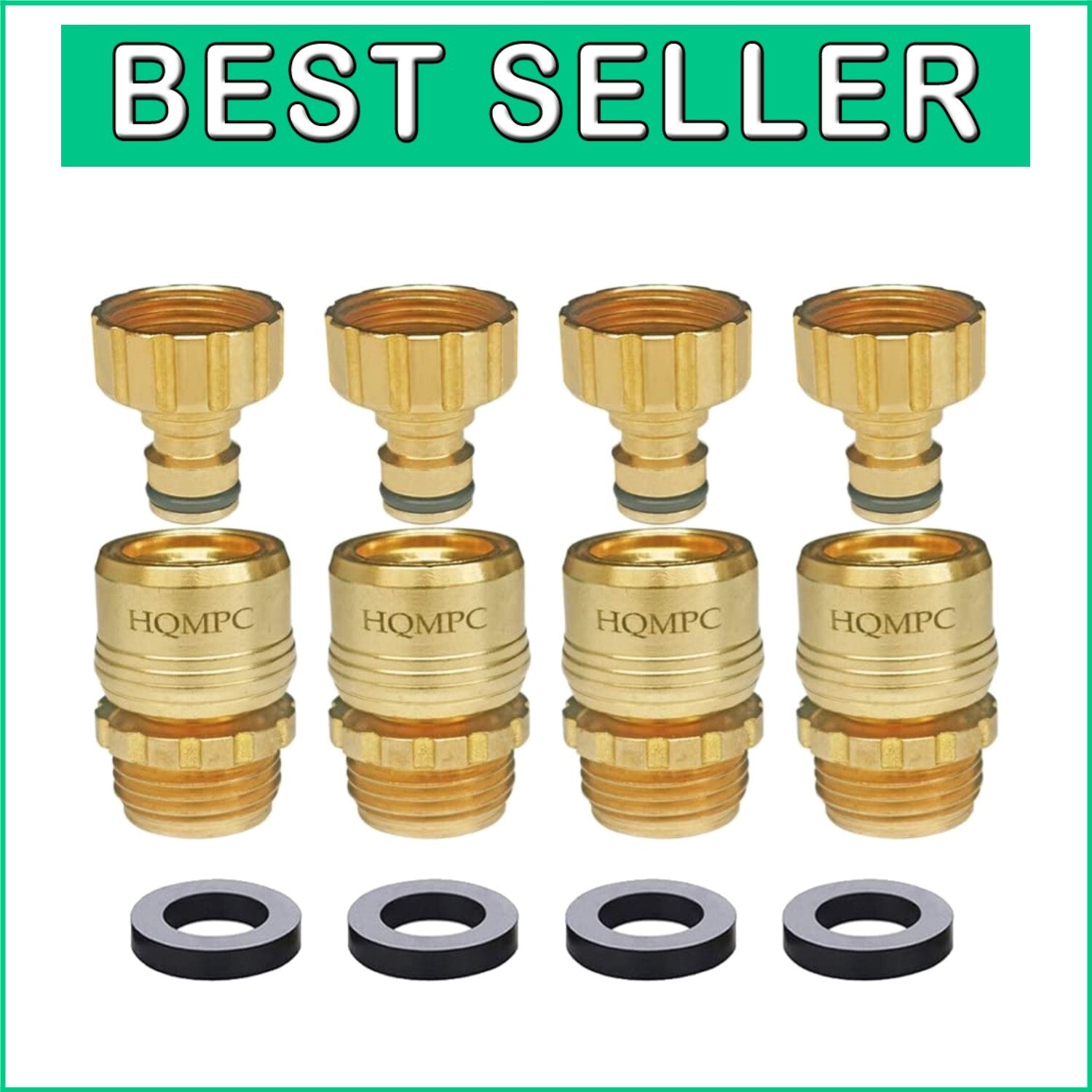 Durable Lead-Free Brass Garden Hose Connectors – Easy Install 8-Piece Set