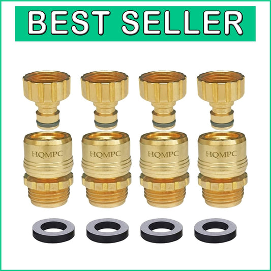 Durable Lead-Free Brass Garden Hose Connectors – Easy Install 8-Piece Set