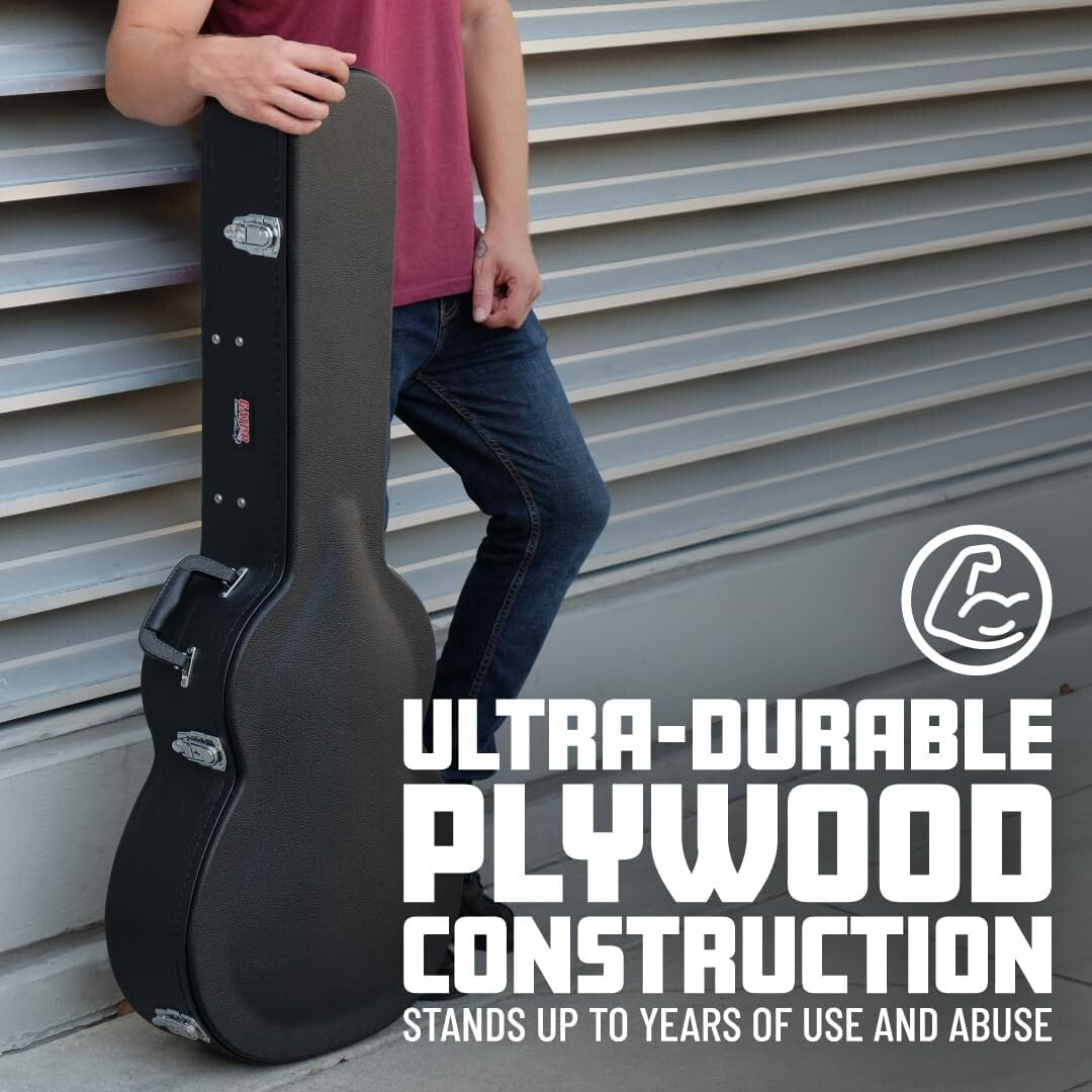 Padded Hard-Shell Guitar Case for 6/12 String Dreadnoughts – Secure & Elegant