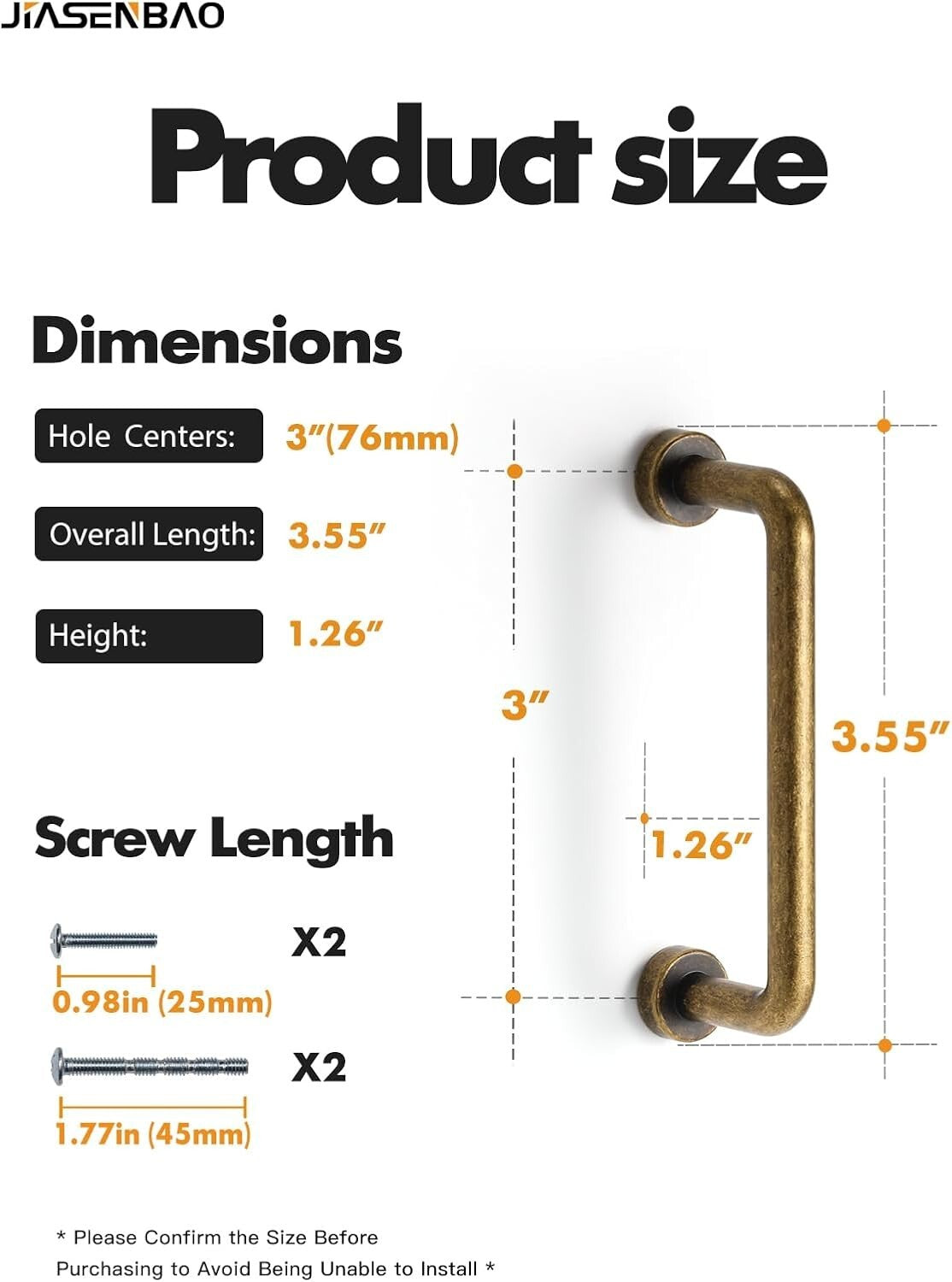 Durable 20 Pack Antique Brass Cabinet Pulls - 3 Inch Easy Install Bar Handles