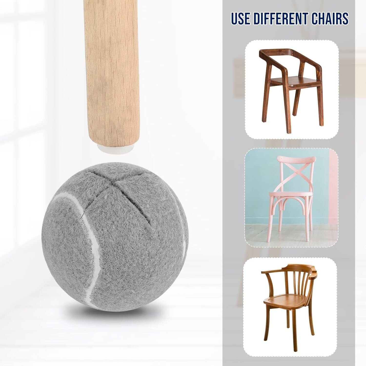 Durable Rubber Tennis Ball Foot Covers – 40 Pack for Stylish Home Protection