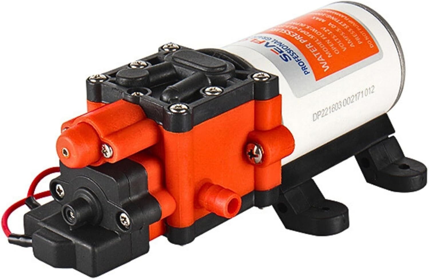 12V Diaphragm Water Pump - 1.3 GPM, 100 PSI for Marine & RV Applications